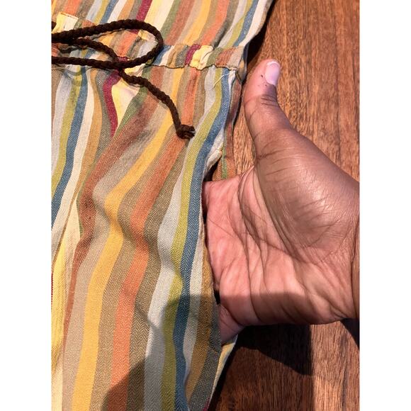 J. Gee Dress Medium, Long Sleeve, Striped, Yellow Green, Knee Length, Pockets - Picture 3 of 11